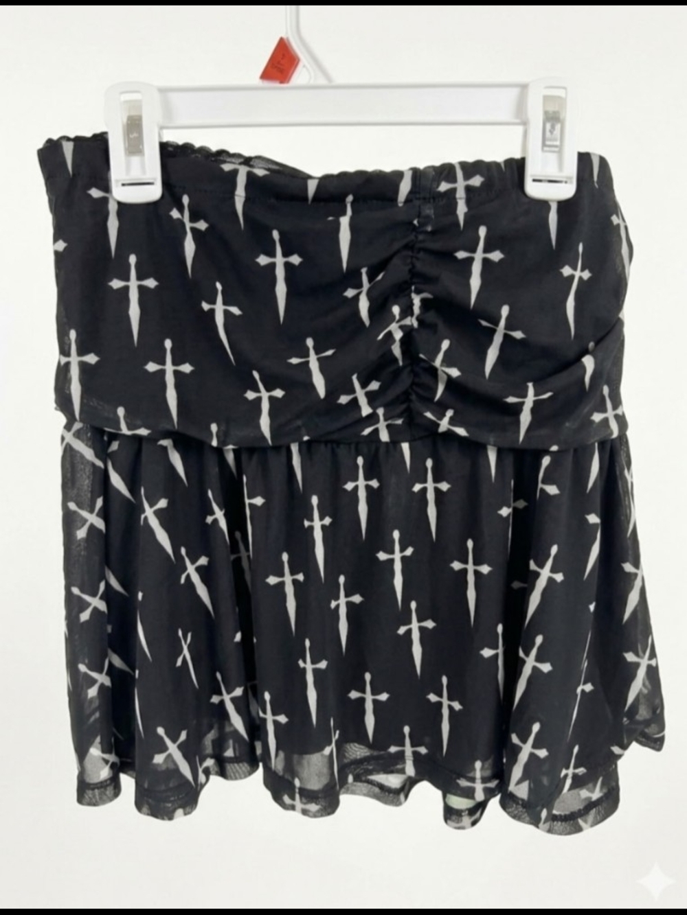 Y2K Inspired Social Collision Daggers Mesh Mini Skirt